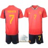 Officiële Voetbalshirt + Korte Broek Spanje Alvaro Morata 7 Thuis WK 2022 - Kids